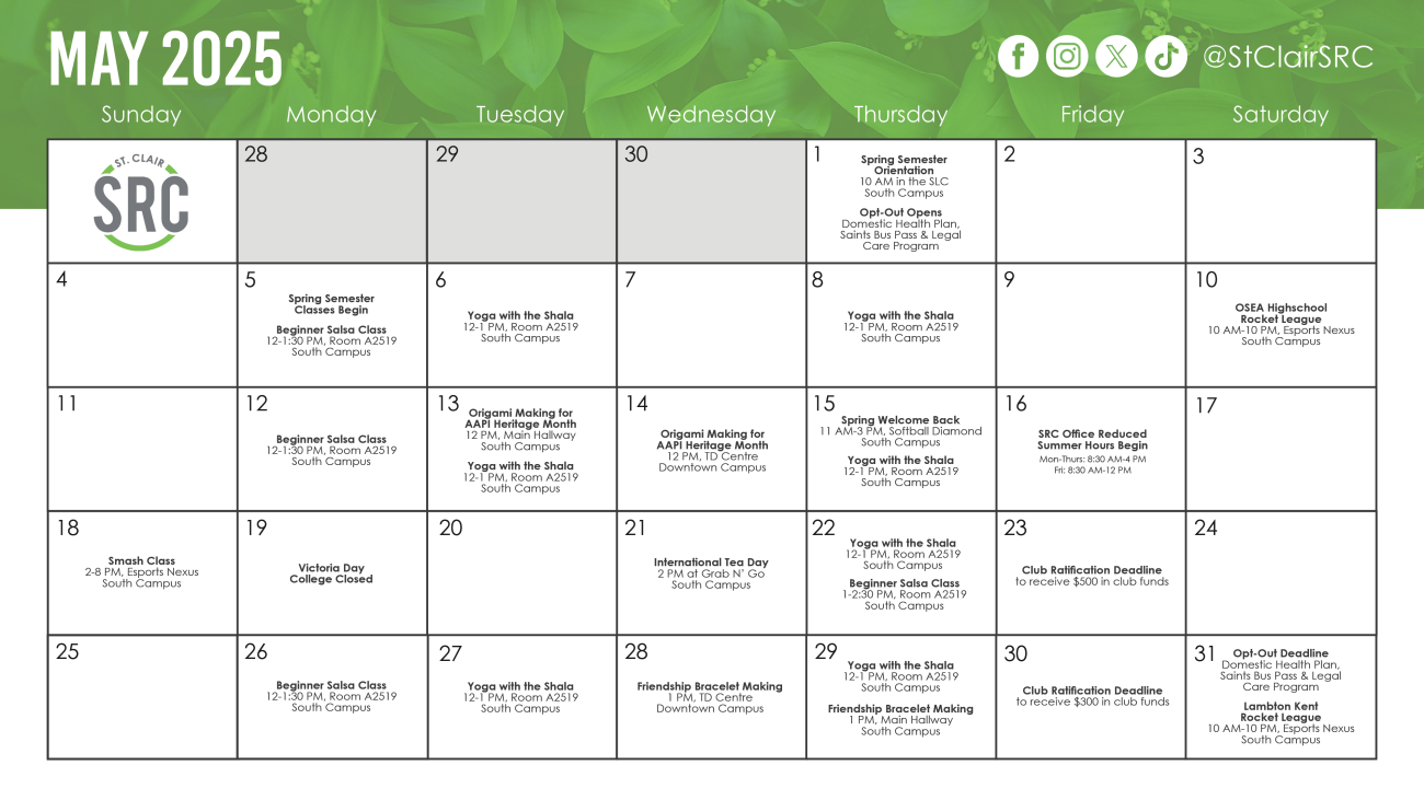 May 2025 Calendar
