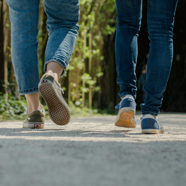 Two people walking