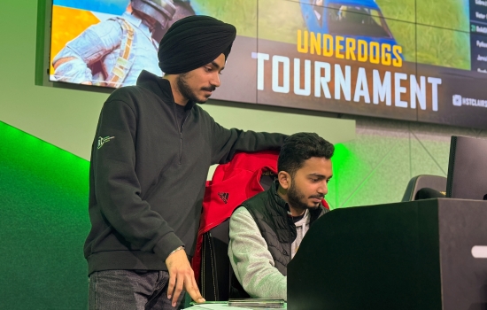 Pratham and Rishi monitor the event on the Nexus stage