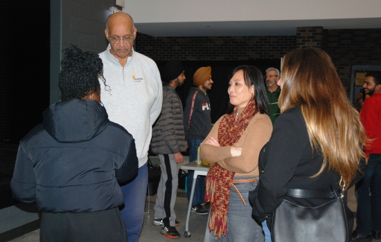 Students and staff gather in the SLC during the event