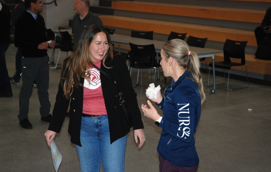 Students and staff gather in the SLC during the event