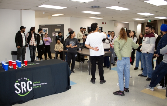 The crowd at the Prize Pong event