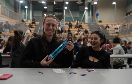 A winner shows off their sexy prize (clone-a-willy!)
