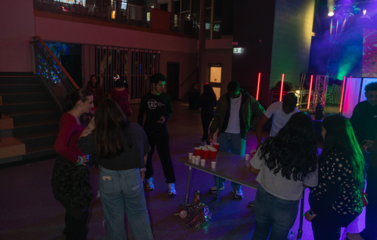 Students enjoy the pong table