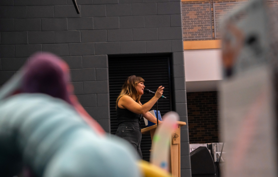 Sabrina Baldini speaks to the audience