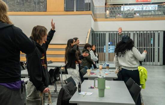 Sabrina addresses the crowd