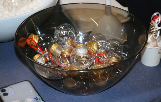 A bowl of fillable bulbs for hot chocolate to go