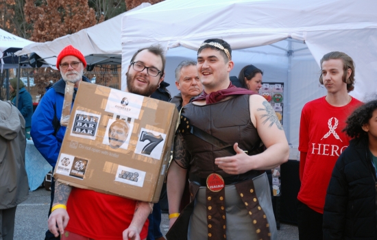 Plungers dressed in costume