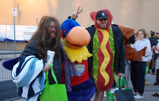 Plungers dressed in costume