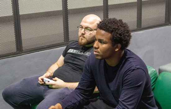 Students play FIFA in the Nexus