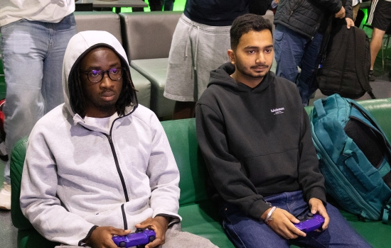 Students play FIFA in the Nexus
