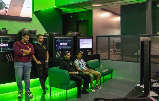 Students play FIFA in the Nexus