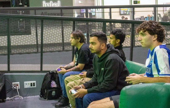 Students play FIFA in the Nexus