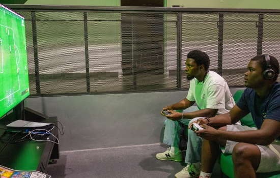 Students play FIFA in the Nexus