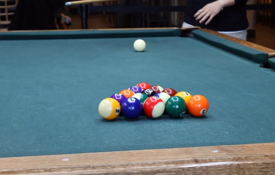 The pool balls waiting to be broken