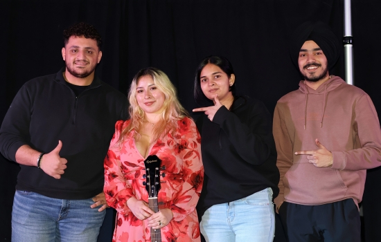 Ali, Harnoor and Pratham pose with the winner