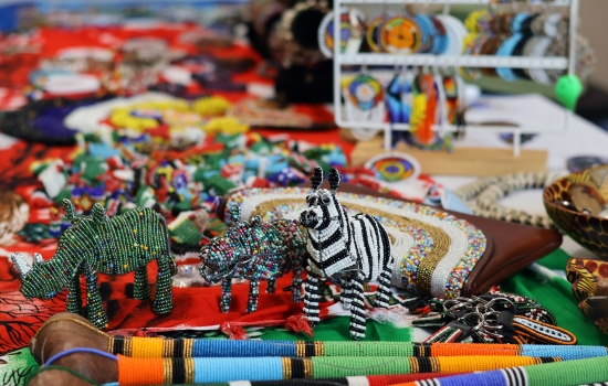 A closer look at some wares including stunning beadwork animal figures