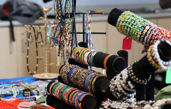 A closer look at some wares including stunning beadwork and jewellery