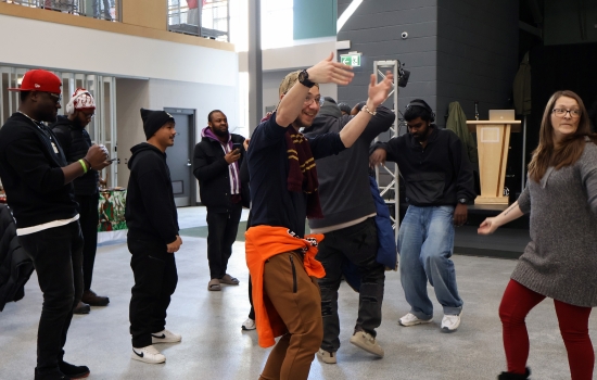 Students of various backgrounds come together for dancing in the SLC