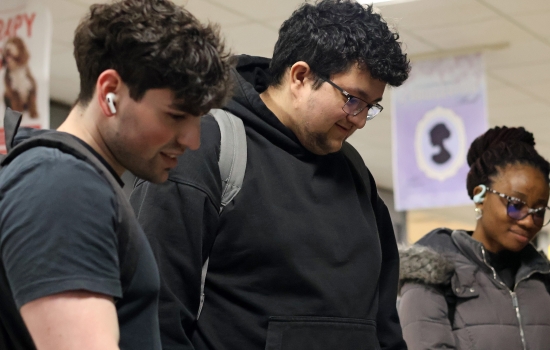 Students read the various pledges
