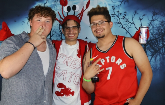 students in costume including a lobster