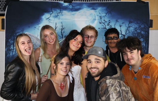 a large group of students