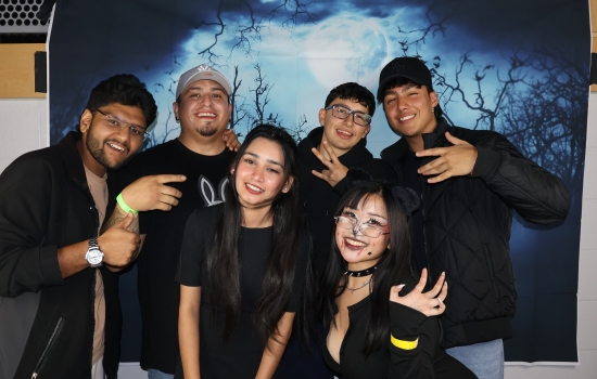 a group of partygoers