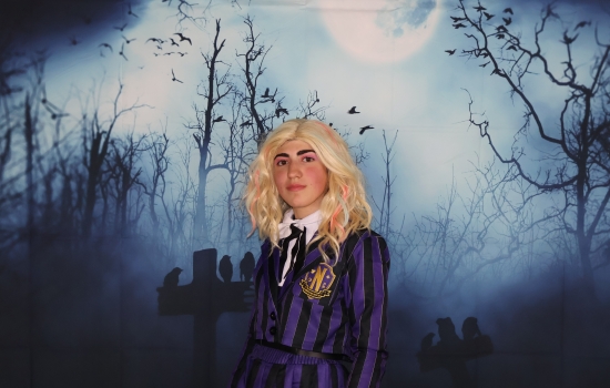 a student in costume