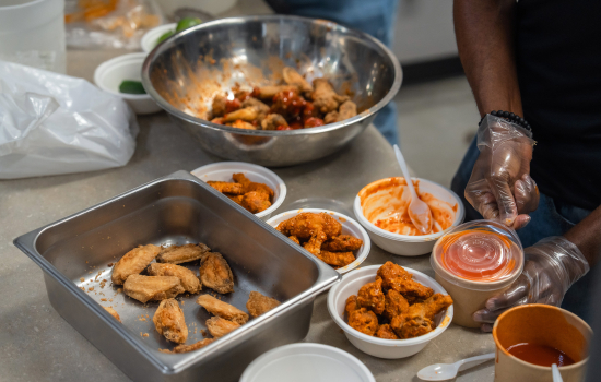 Somto preps some spicy wings