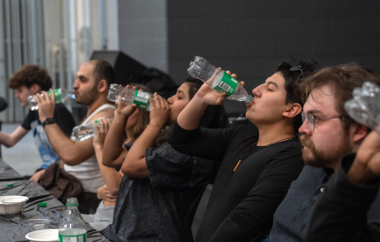 All the contestants chug bottles of Sprite