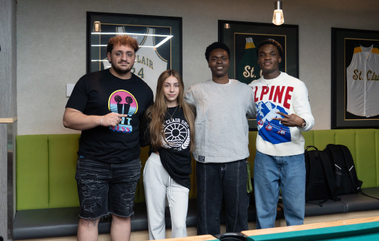SRC Board members pose for a photo in Griff's by the pool tables