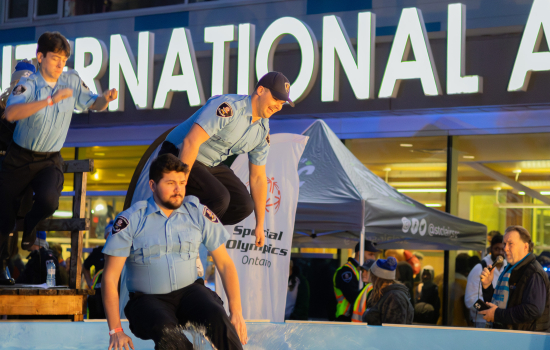 Auxiliary police plunge