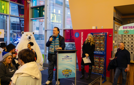 John Fairley addresses the crowd