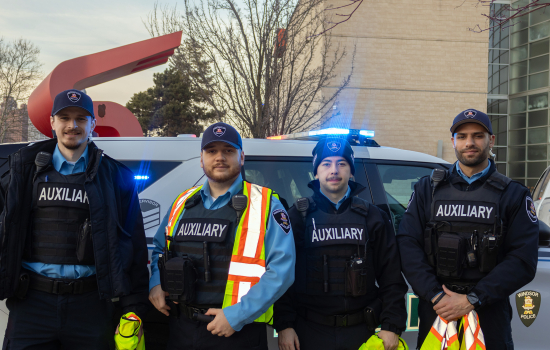 Auxiliary police outside