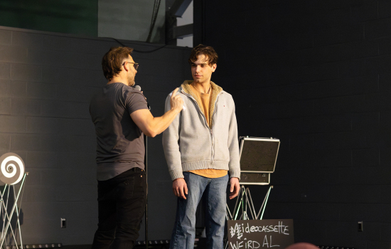 Eric Leclerc and a student volunteer