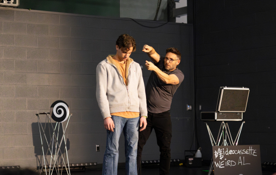 Eric Leclerc and a student volunteer