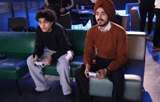 Students play FIFA in the Nexus