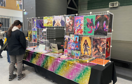 Animation Club booth selling prints