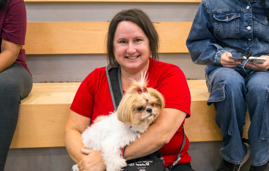 Emmy and her handler