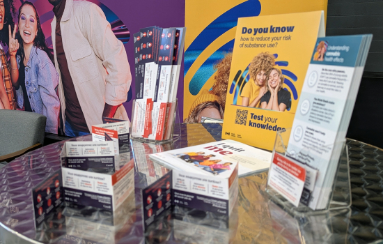 Close up of promo materials at the Reduce Your Risk event